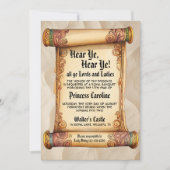 Invitation Hear Ye, Hear Ye! Medieval Royal Birthday (Devant)