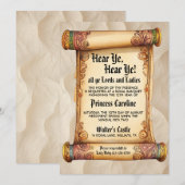 Invitation Hear Ye, Hear Ye! Medieval Royal Birthday (Devant / Derrière)