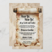 Invitation Hear Ye, Hear Ye! Medieval Royal Birthday (Devant / Derrière)