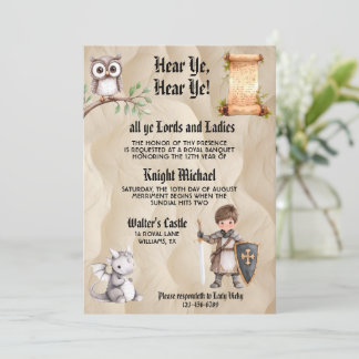 Invitation Hear Ye Medieval Renaissance Royal Birthday
