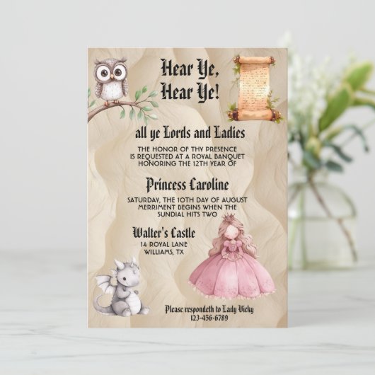 Invitation Hear Ye Medieval Renaissance Royal Birthday (Debout devant)