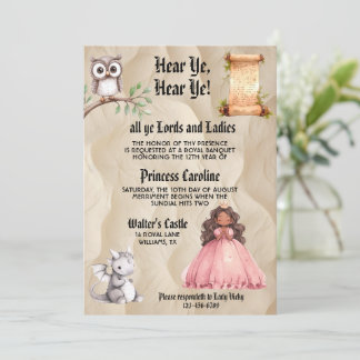 Invitation Hear Ye Medieval Renaissance Royal Birthday