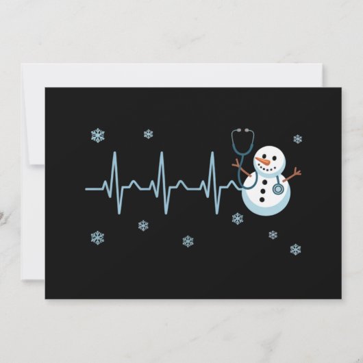 Invitation Hearbeat Nurse Snowman Noël (Devant)