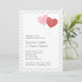 Invitation Heart Balloons, parti d'engagement unique (Debout devant)