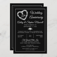 Heart Diamonds 10e anniversaire de Mariage