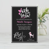 Invitation Heart Eiffel Tower Paris France Anniversaire (Debout devant)