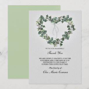 Invitation Heart Floral Heart Family Sympathie Merci