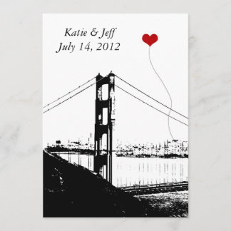 Invitation Heart in San Francisco Golden Gate Bridge