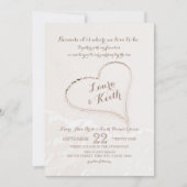 Invitation Heart in Sand Beach Wedding (Devant)