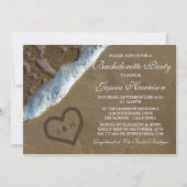 Invitation Heart In The Sand Beach Bachelorette Party (Devant)