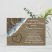 Invitation Heart In The Sand Beach Bachelorette Party (Debout devant)