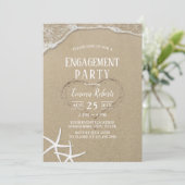 Invitation Heart in the Sand Beach Wedding Engagement Party (Debout devant)