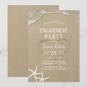 Invitation Heart in the Sand Beach Wedding Engagement Party (Devant / Derrière)