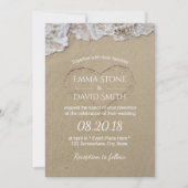 Invitation Heart in the Sand Summer Beach Wedding (Devant)