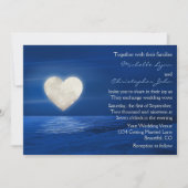 Invitation Heart Moon et Snowy Beach Mariage d'hiver (Devant)