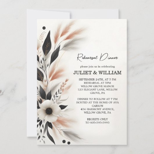 Invitation Heart Nothing Fancy Just Love Fun Rehearsal Diner (Devant)