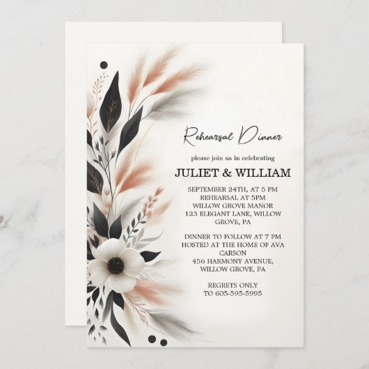 Invitation Heart Nothing Fancy Just Love Fun Rehearsal Diner (Devant / Derrière)