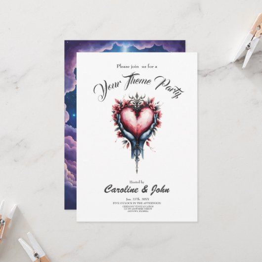 Invitation Heart of Quiet Magic. (Devant/Arrière en situation)