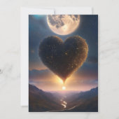 Invitation Heart of stars with a moon in the background. Tsig (Devant)