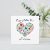 Invitation Heart Shape Happy Mother’s Day (Debout devant)