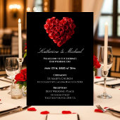 Invitation Heart Shaped Red Roses-