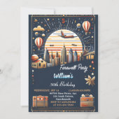 Invitation Heart Travel Surprise Globe Adieu 30e anniversaire (Devant)