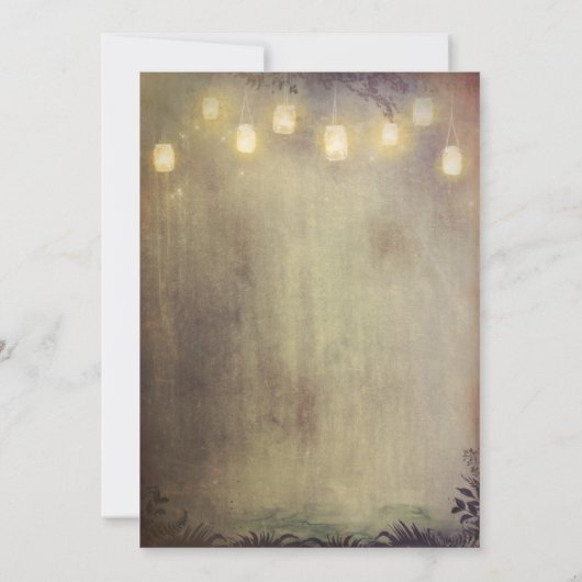 Invitation Heart Tree Mason Jar illumine le Mariage campagnar (Dos)