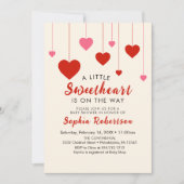 Invitation Heart Valentine Red Pink Baby Shower Party (Devant)