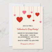 Invitation Heart Valentine Rouge rose Saint Valentin (Devant)