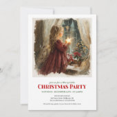 Invitation Heartfelt Victorian Little Girl Awaiting Santa  (Devant)