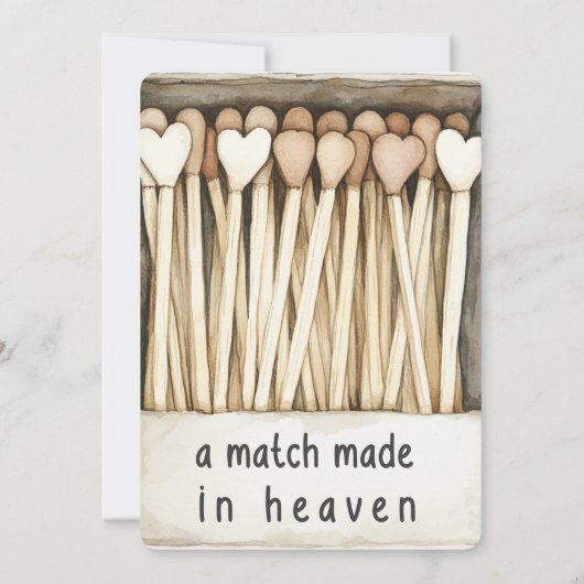 Invitation Hearts Match Made in Heaven Wedding (Dos)