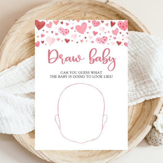 Invitation Hearts Valentine Baby shower Dessinez le jeu de bé