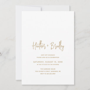 Invitation Heather Elegant Gold Modern Engagement Party