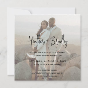 Invitation Heather Elegant Minimal Mariage moderne