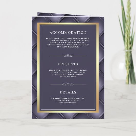 Invitation Heather violet Tuft QR Code Mariage musulman (Dos)
