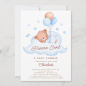 Invitation Heaven envoyé Baby shower d'ours (Devant)