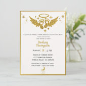 Invitation Heaven Sent Angel Gold Parties scintillant Baby sh (Debout devant)