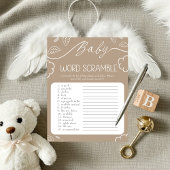 Invitation Heavenly Beige Baby Word Scramble Game