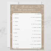 Invitation Heavenly Beige Biblical Baby Names Match-Up (Devant)