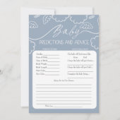 Invitation Heavenly Blue Baby Predictions & Advice Card (Devant)