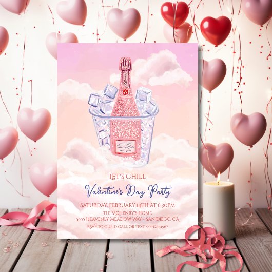 Invitation Heavenly Champagne Bucket Valentine's Party