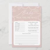 Invitation Heavenly Pink Baby Predictions & Advice Card (Devant)