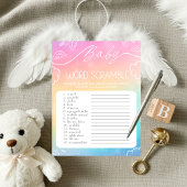 Invitation Heavenly Rainbow Baby Word Scramble Game