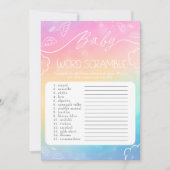 Invitation Heavenly Rainbow Baby Word Scramble Game (Devant)