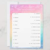 Invitation Heavenly Rainbow Biblical Baby Names Match-Up (Devant)