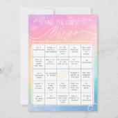 Invitation Heavenly Rainbow Find The Guest Bingo Card (Devant)