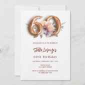 Invitation Hébergement de pêche en or blanc 60e anniversaire (Devant)