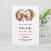 Invitation Hébergement de pêche en or blanc 60e anniversaire (Debout devant)