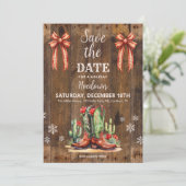 Invitation Hébergement de vacances Sauvez la date, Noël Ouest (Debout devant)