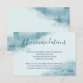 Invitation Hébergements Aquarelle Givrée Bleue (Devant / Derrière)